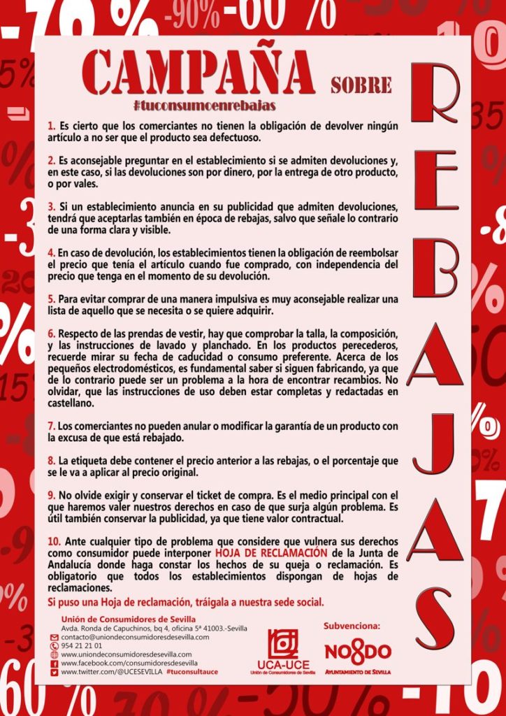 UCE - Cartel rebajas 2018